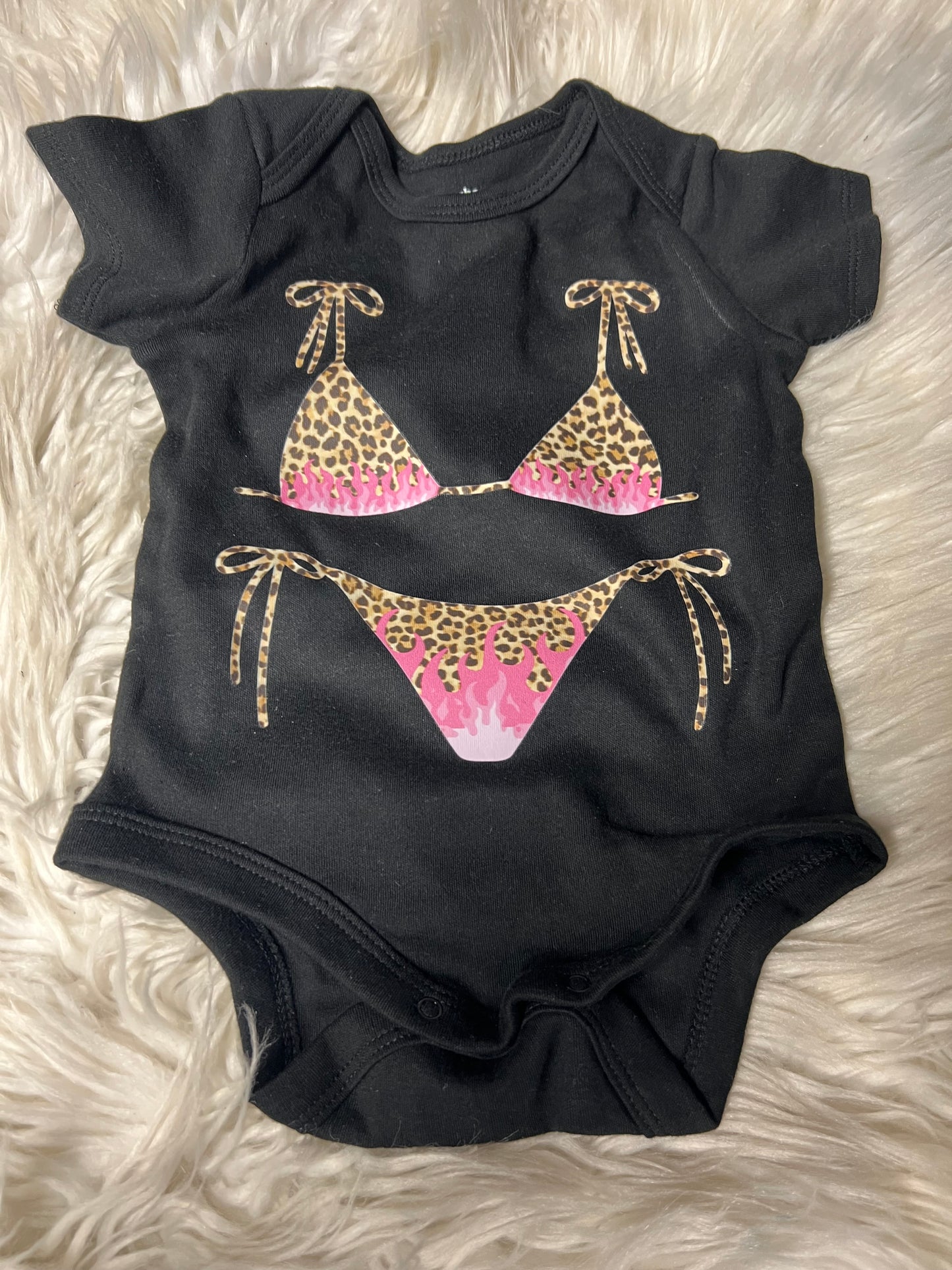 Onesie pink leopard bikini swimsuit