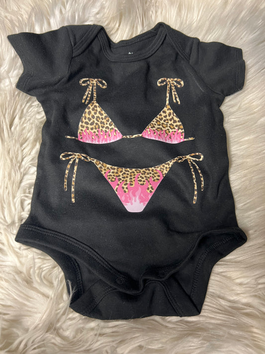 Onesie pink leopard bikini swimsuit