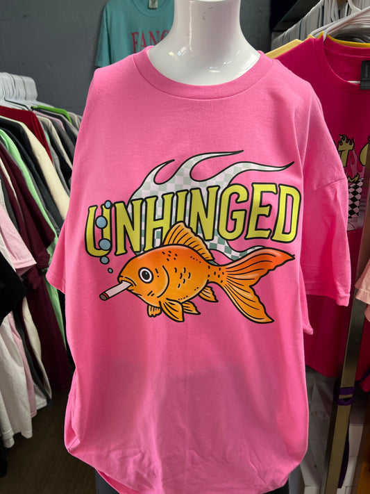 Unisex new T-shirt pink unhinged