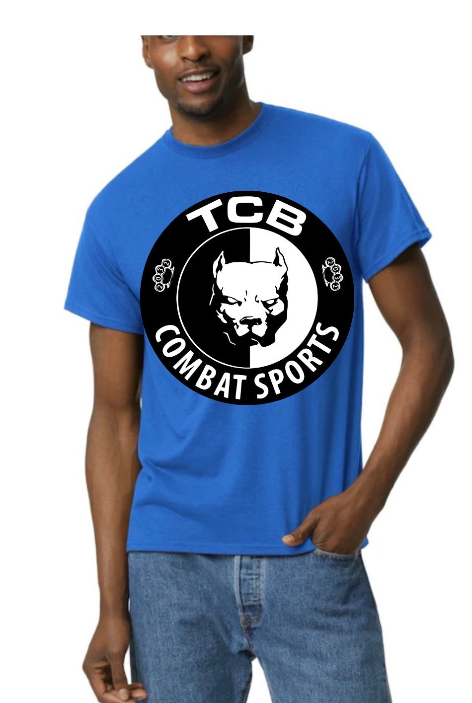 Royal blue TCB unisex Gilden youth short sleeve T-shirt
