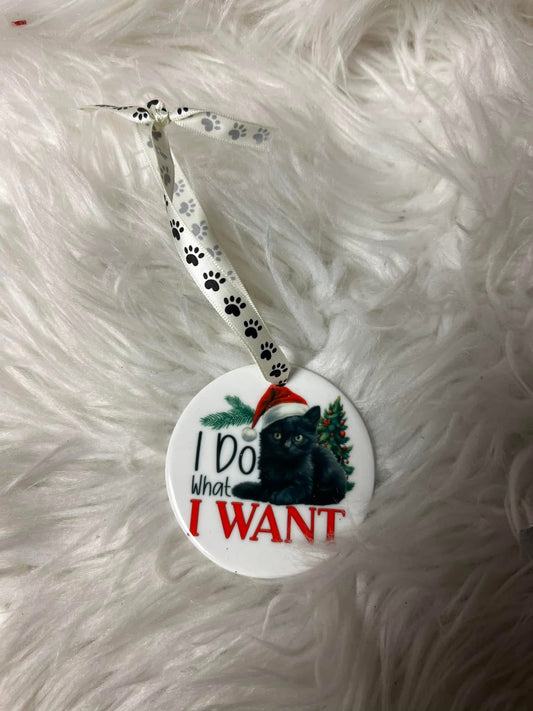 New Christmas ceramic ornament cat