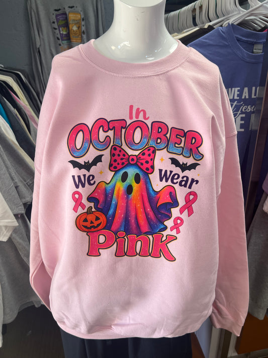 light pink unisex top in October we wear pink