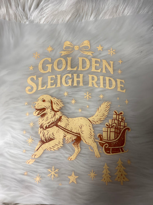 New DTF Christmas golden retriever