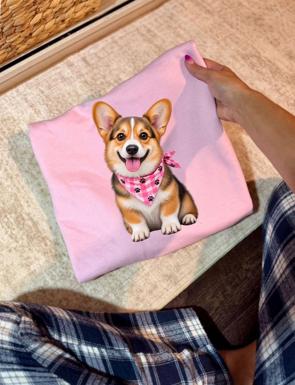 New unisex light pink corgi