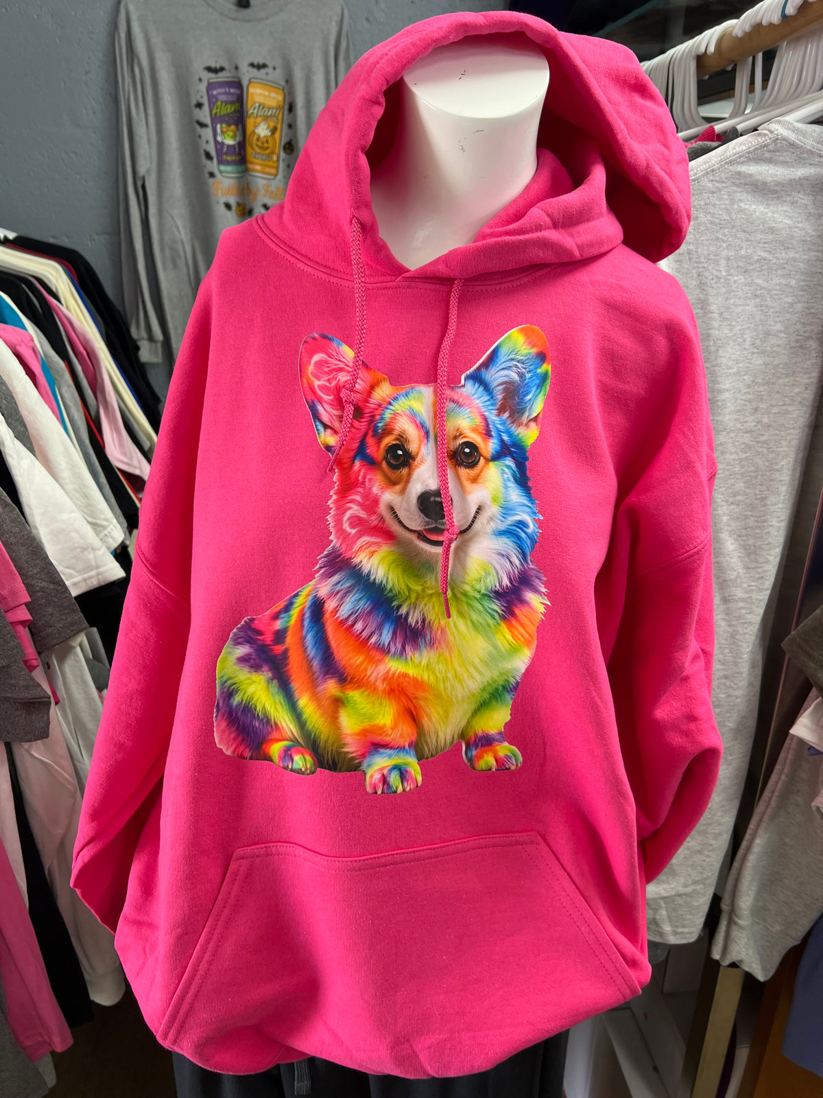 New unisex hot pink corgi