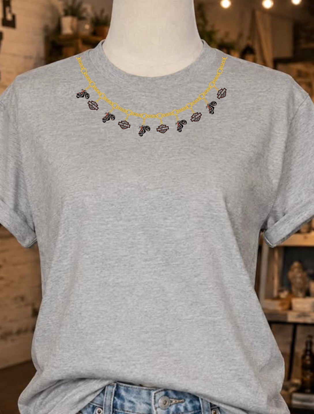 unisex top charm necklace bike