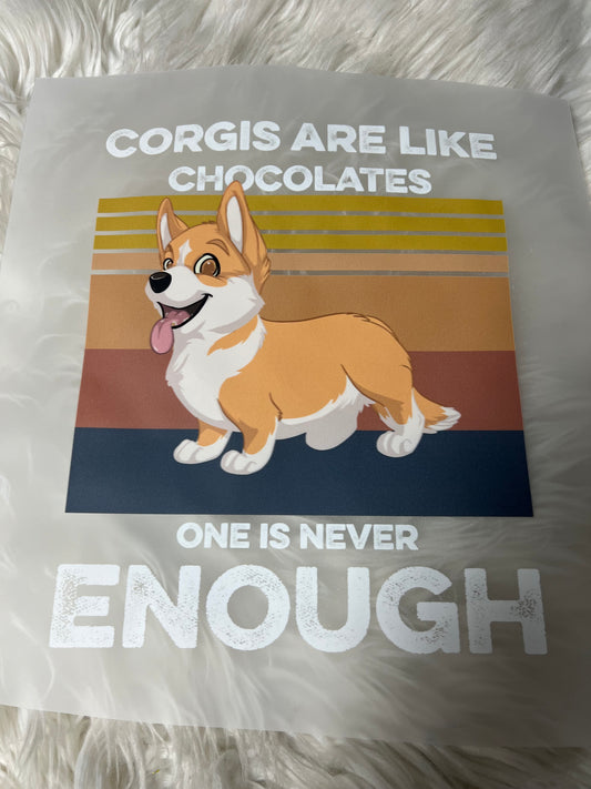 Dtf print corgi