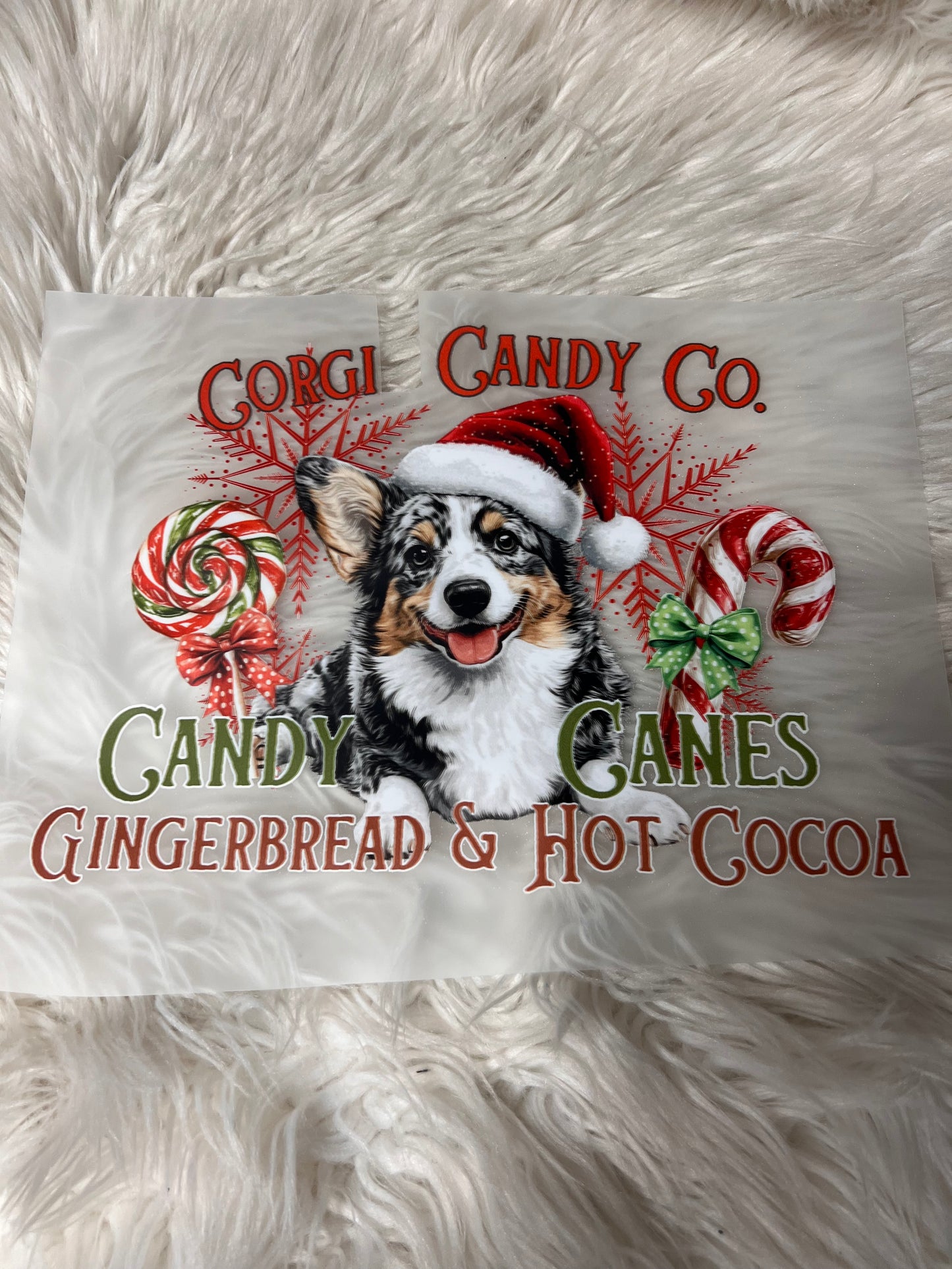 New DTF corgi Christmas