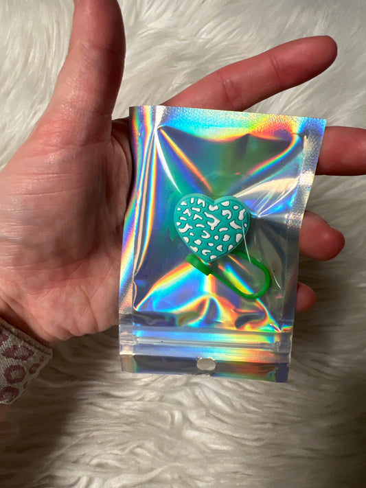 New straw topper green heart