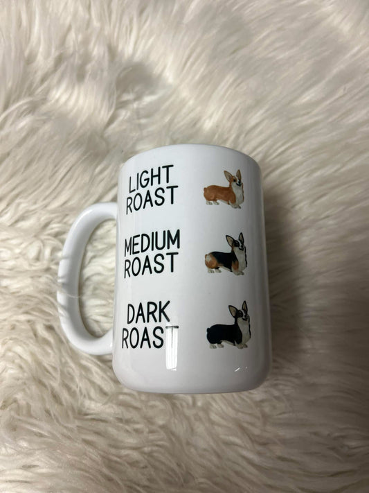 15 ounce ceramic mug corgi light medium, dark roast