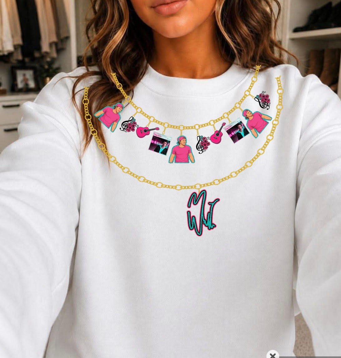 unisex top charm necklace