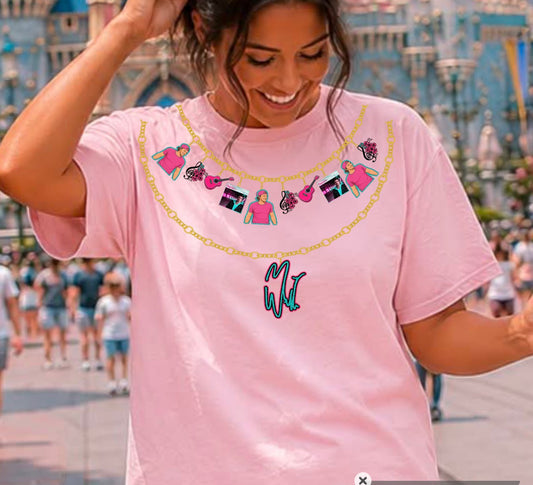 light pink unisex top charm necklace