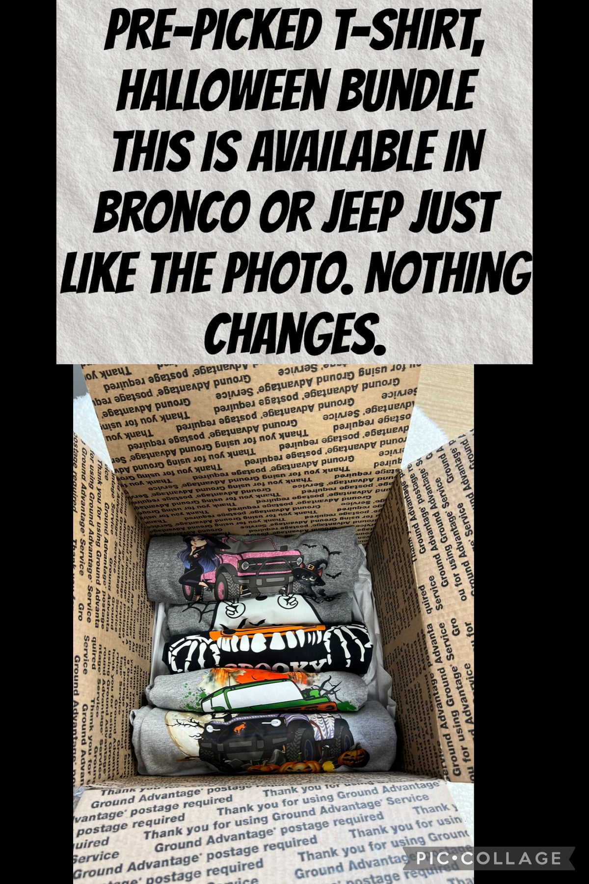 Preset Halloween mystery T-shirt, bundle either one of the vehicles in the photo ￼